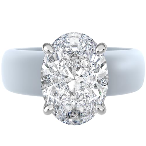 Rinfit Silicone Ring with Stone - Oval Cut Cubic Zirconia Solitaire Engagement Ring for Women - Rubber Wedding Bands - Patented Design - color: Pack E: Soft Blue / Silver
