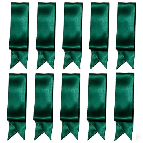 10 Pcs Long Thin Small Skinny Scarf Satin Neck Tie Ribbon Choker for Women Girls - color: Dark Green