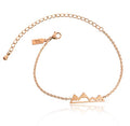 Altitude Boutique Mountain Bracelet, Mountain Jewelry, Snowy Peaks Bracelet for Nature Lovers, Skiers, Hikers, Campers - color: Rose Gold