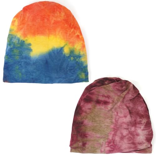 Women's Slouchy Beanie Cap Chemo Headwear Hats Scarf - color: H - Wine Yellow