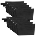 10 Pieces Cotton Canvas Makeup Bag with Bottom, Multi-Purpose Cosmetic Bag with Zipper Travel Toiletry Pouch, Blank DIY Craft Bag Pencil Bag (M, Black), MN-WB07 - color: Black, size: M