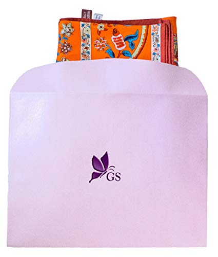 100% Silk Scarves, Extra-Large and XX-Large - color: Zebra and Giraffe, Goldenrod/Beige, Double-sided, Hand Rolled Edges