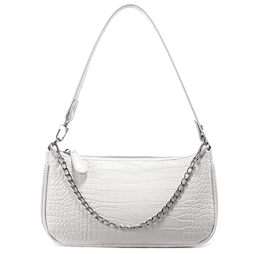 Loiral Small Purse for Women, Retro Classic Tote HandBag Shoulder Bags Clutch Purse - color: 1 White