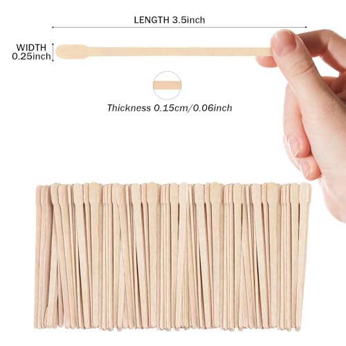 GOLD HONEY 800Pcs Wooden Eyebrow Wax Sticks for Hair Removal in Boxed, Wood Small Wax Sticks, Small Waxing Spatulas for Eyebrow, Lip, Face, Nose - Spa and Home Usage