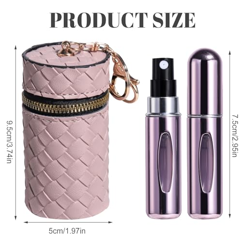 JPNK Mini Refillable Perfume Portable Atomizer Bottle 5PCS Travel Size Spray Refillable Refill Bottle 5 ml with Travel and Outgoing Bag