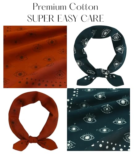 21"x21" Soft Cotton Bandana for Men and Women Unisex Head Wrap Scarf Headband Face Mask for Outdoor - color: Qm2-timeeye