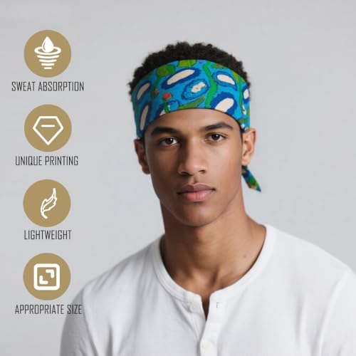 Large Cotton Bandana Lightweight Head Hair Scarf Headbands Wraps Cover Handkerchiefs for Women Men 25 x 25 inch - color: Rt32