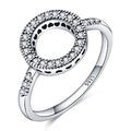 KUNSIR 925 Sterling Silver Rings Classic Cubic Zirconia Eternity Promise Statement Anniversary Wedding Bands Engagement Rings for Women Infinity Forever Love Ring Size 7-9 - style: With round Ring