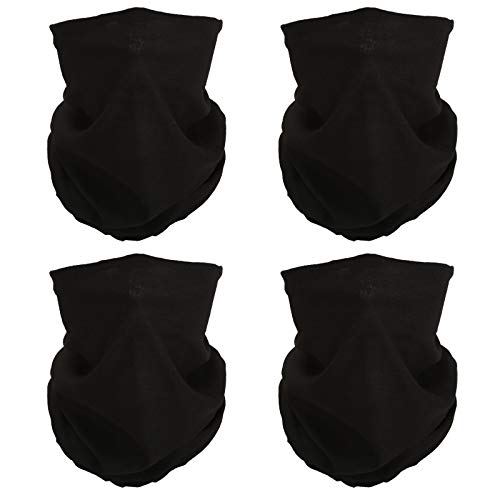 4 Headband Bandana Balaclava Half Face Mask Shield Head Hair Scarf Neck Gaiter Hat Multipurpose For WoMen Men Breathable Reusable Washable Black - color: 4x Black Face Mask