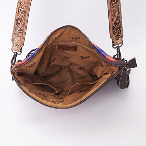Merbaa Women Handtooled woolen saddle blanket hand woven Crossbody Bag - color: Orange