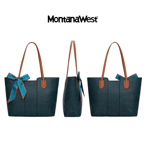 Montana West Tote Bags for Women Top Handle Satchel Purses - color: Teal Blue