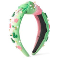 PANTIDE Witch Musical Jeweled Knotted Headband - Witch Musical Fan Gift Glitter Pink Crown Green Boots Rhinestone Crystal Embellished Headband Fashion Accessories Birthday for Women Girl (Crown Boots) - color: Green Pink Crown Boots