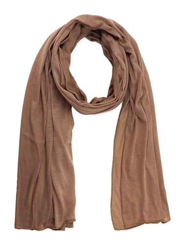 vabovin Head Wraps for Black Women Stretch Jersey Knit Turban Headwrap Solid Color Headscarf Headband Shawl - color: 27- Beige Brown