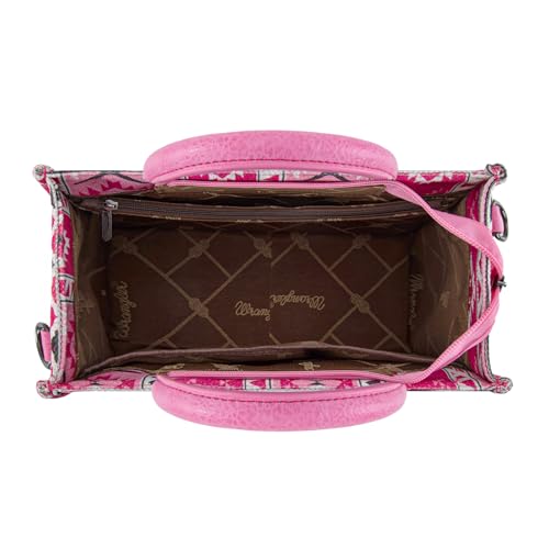 Wrangler Aztec Tote Bag for Women Boho Shoulder Purses and Handbags - color: Aztec Peach Pink (Guitar Strap)