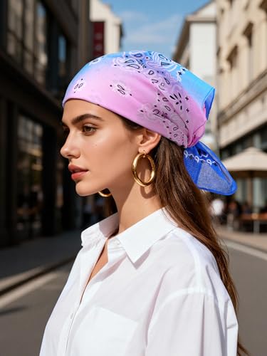 URATOT 12Pcs Paisley Cotton Bandana Printed Head Scarf Set | Rich color options classic paisley printed available for both adults and children with diverse usage scenarios - color: Mixed Colors F