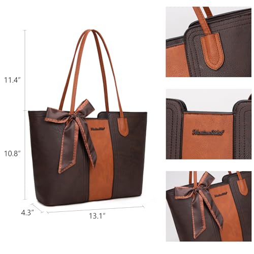 Montana West Tote Bags for Women Top Handle Satchel Purses - color: Orange Coffee
