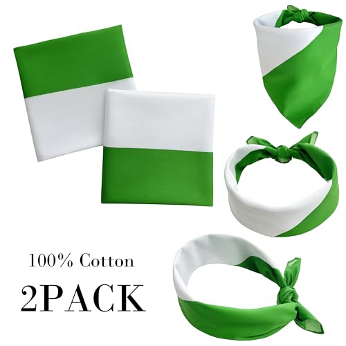 WEITBF 2 Pack Nigeria Flag Bandana Nigerian Scarf Bandanas Headband - 100% Cotton, 22 x 22 inch