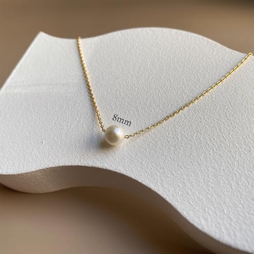 Trinckle Pearl Necklaces for Women, Gold Pearl Choker Single Pendant Necklace Layered Daisy Jewelry for Prom Birthday Gifts, Prom Wedding Strands for Bride Bridesmaids as Beach Summer Accessories - style: Single necklace