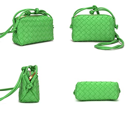 ZEDIUH Woven Bag for Women Crossbody Shoulderbag, Small Vegan Leather Purse - color: Green