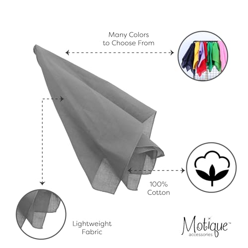 Motique Accessories Solid Color Bandana - Set of 6 Bandannas - color: Light Grey
