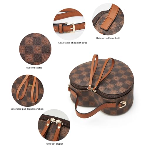 Crossbody Purse for Women Small Crossbody Bags Trendy Vegan Leather with Adjustable Shoulder Straps Gift for Mother Wife Mom - color: Checkered Coffee Heart Shape