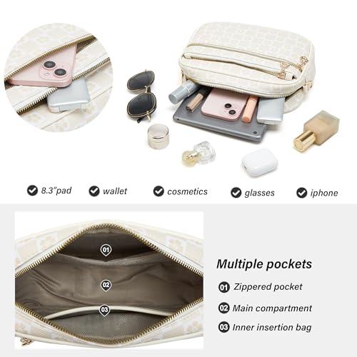 Crossbody Purse for Women Small Crossbody Bags Trendy Vegan Leather with Adjustable Shoulder Straps Gift for Mother Wife Mom - color: Checkered Beige Minimalism