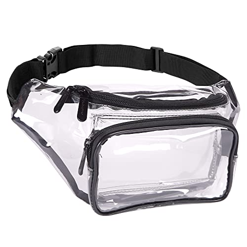 Clear Fanny Pack Belt Bag – Stadium Approved Waist Pack for Men & Women, Crossbody Bum Bag for Travel, Hiking, Running - color: Clear