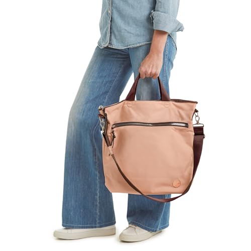 shortyLOVE Wonder Crossbody Messenger Bag - Womens Stylish Nylon Travel Handbag with 55" Adjustable Removable Strap - color: Peach