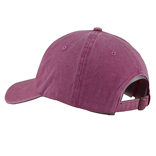 HHNLB Beach Hair Don’t Care Hat, Washed Cotton Adjustable Embroidered Baseball Cap - color: Embroidered Pink