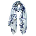 Long Silk Like Scarf Lightweight Satin Scarves Large Sunscreen Shawl Wrap for Women - color: 012.chrysanthemum Blue