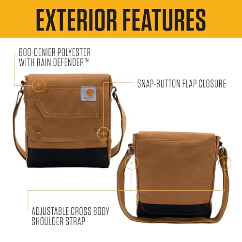 Carhartt Crossbody Snap Bag, Durable, Adjustable Shoulder Bag with Flap Over Snap Closure - color: Greenstone