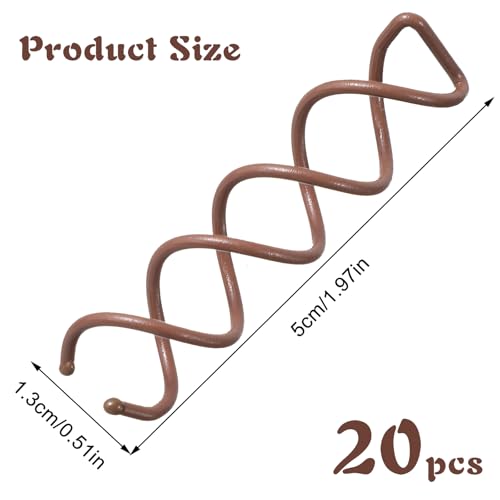 Molain 20 Pcs Spiral Hair Pins, Spiral Twist Hair Pins Spin Pins for Hair, Alloy Spirals Bobby Pins, Hair Bun Maker Bun Twist Spirals Hair Pin with Non-scratch Rounded Tips for Women (Brown) - color: Brown