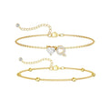 CAROVO Gold Ankle Bracelets for Women Waterproof 14K Real Gold Plated CZ Initial Anklet for Women Dainty Layered Letter A-Z Heart Ankle Bracelets Handmade Adjustable Anklet Summer Beach Jewelry - style: Q
