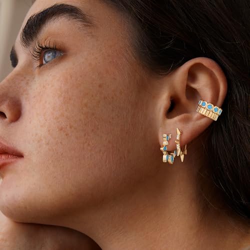 FETTERO Ear Cuff Earrings for Women Non Piercing 14K Gold Plated Ear Cuffs for Non Pierced Ears Clip on Cartilage Earring Ligthweight Fake Earrings | Single - style: Tur-4 Claw Set