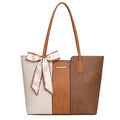 Montana West Tote Bags for Women Top Handle Satchel Purses - color: Beige With Brown