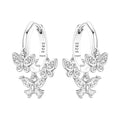 925 Sterling Silver Dangle Earrings for Women, Butterfly&Bee Animals Design, Hypoallergenic Jewelry gifts - color: Three butterfly earrings
