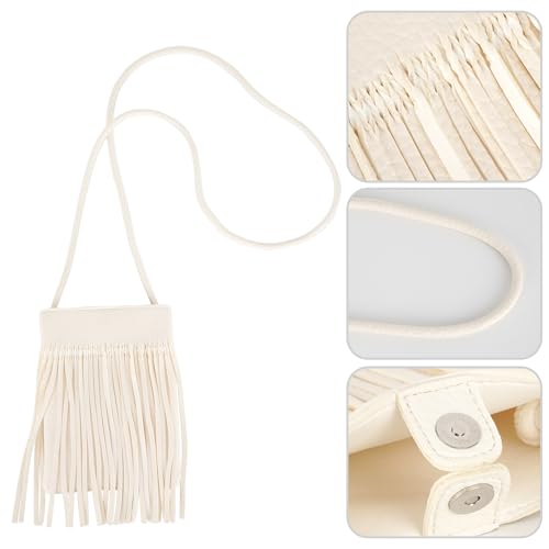 Hoce Women’s Leather Fringe Messenger Bag Large Hobo Crossbody Tassel Shoulder Bags, Gift for Mom Wife Girlfriend - color: Cc-white