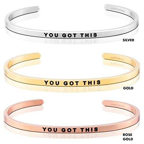 MantraBand - Mantra Band Bracelet - Gold color - Inspirational Engraved Adjustable Cuff - Gifts for Women, Sisters, Friends, Family - style: YOU GOT THIS