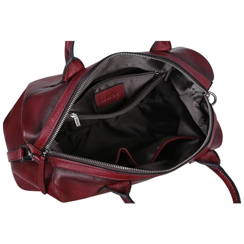 Iswee Genuine Leather Satchel Tote Bag Top Handle Handbag Designer Shoulder Bag Large Capacity Cross Body Bag - color: Wine
