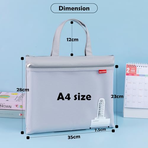 Mesh Zipper Pouch 11x13.7 in, A4 Double Pocket Waterproof File Bag with Handle, Document Storage for School/Travel/Office/Cross Stitch/Puzzle (Gray) - color: Gray