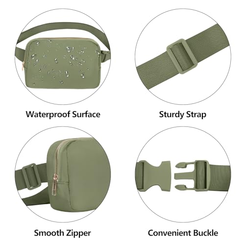 VOROLO Fanny Pack For Women And Men Crossbody Bag Belt Bag with Adjustable Strap Graduation Gifts Khaki Green - color: Khakii Green, style: 1 Pack Fanny Pack