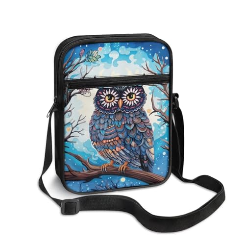 Womens Crossbody Bag Cell Phone Purse Wallet Small Shoulder Handbag for Workout Travel Gym - color: Cartoon Owl