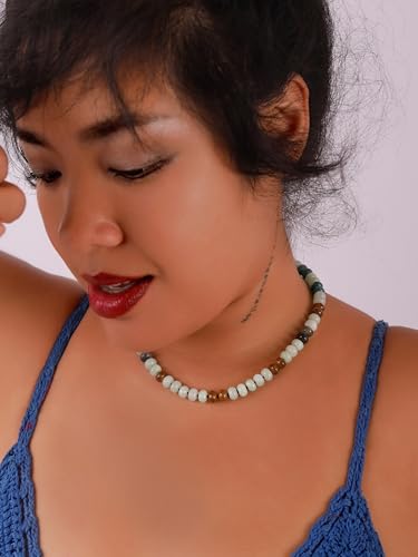 Sacina Trendy Boho Colorful Beaded Crystal Choker, Y2k Summer Beach Necklace, Boho Necklace, Hippie Jewelry, Christmas Jewelry Gift for Women - color: E