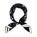 FONYVE 100% Mulberry Silk Scarfs for Women-Lightweight Square Satin Head Scarf-Small Silk Hair Scarf for Sleeping 21"x21" - color: 15 Floral Black