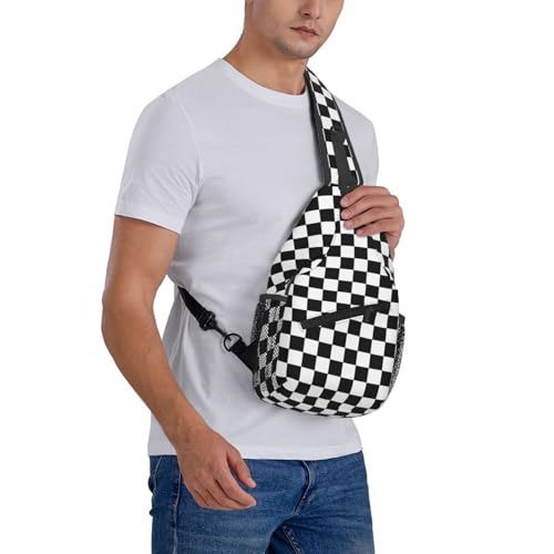 Sling Backpack For Men Hiking Daypack Crossbody Shoulder Bag Travel Chest Pack | Hiking - color: Checkerboard Plaid