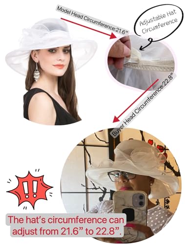SAFERIN Women's Organza Church Fascinator Bridal Tea Party Wedding Hat - color: Cc-rose