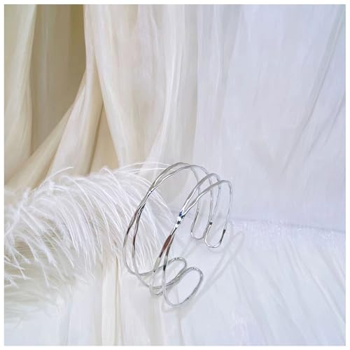Choistily Arm Cuff Bracelet Gold Cuff Bracelet Silver Cuff Bracelet Arm Cuff Upper Arm Cuff Bracelet Jewelry Gift for Women - color: silver
