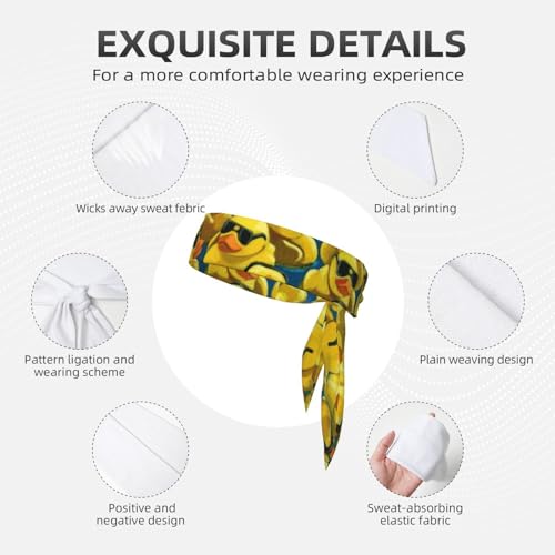 Sports Head Tie Westie Dogs Beach Summer Tropical Tie Sweatband Headband Men Women Elastic Bandana Adjustable Non-Slip Moisture Wicking for Running Football Yoga Workout Athletic Hair Ninja Head Band - color: Rubber Duck Painting