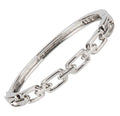 SPUNKYsoul Chain Link Buckle With Rhinestones Cuff Bracelet in Gold, Silver Rose Gold and Gun Metal for Women - style: "Lydia" Silver Thin Link