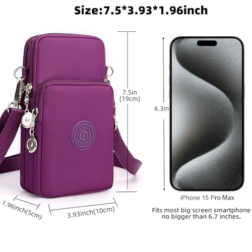 JANKS Small Crossbody Bags for Women Mini Cell Phone Purses Handbag Shoulder Bag - color: 010 Dark Purple